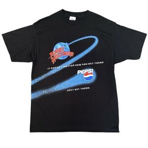 Vintage 90s Planet Hollywood Pepsi Shirt Mens XL Black T-shirt Made In USA EUC